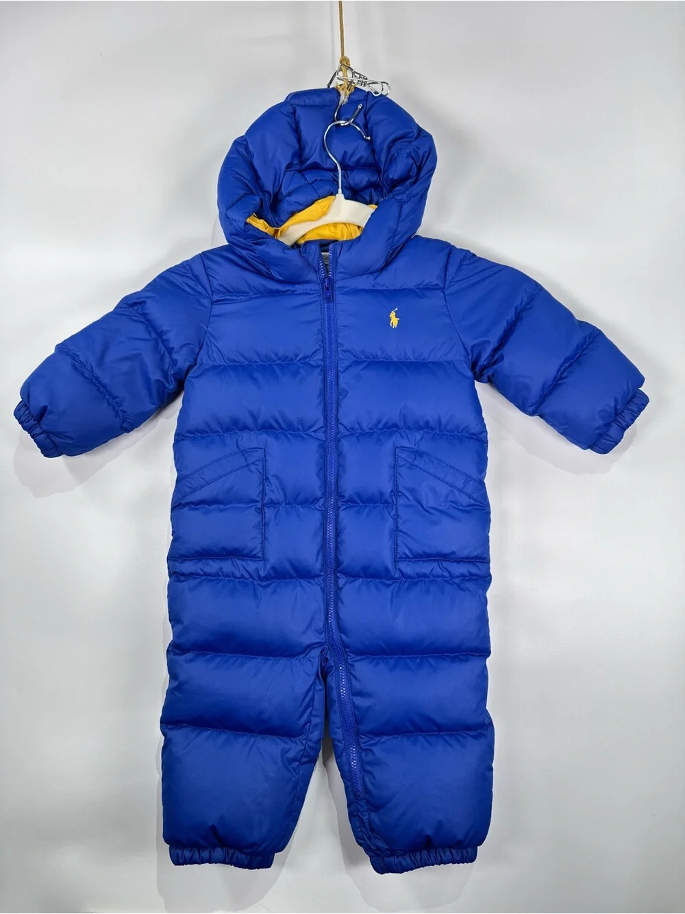 Ralph Lauren Hooded Puffer Snowsuit Bunting Down Blue 9M